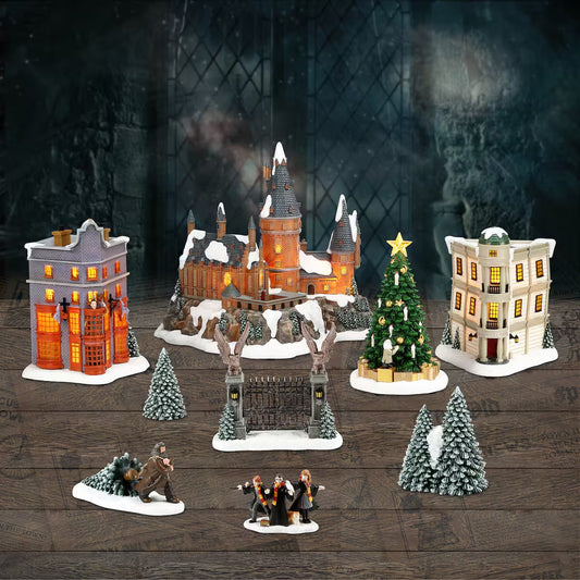 🧙Harry Potter Christmas Village Set,Hogwarts,Gringotts Bank,Diagon Alley miniatures✨